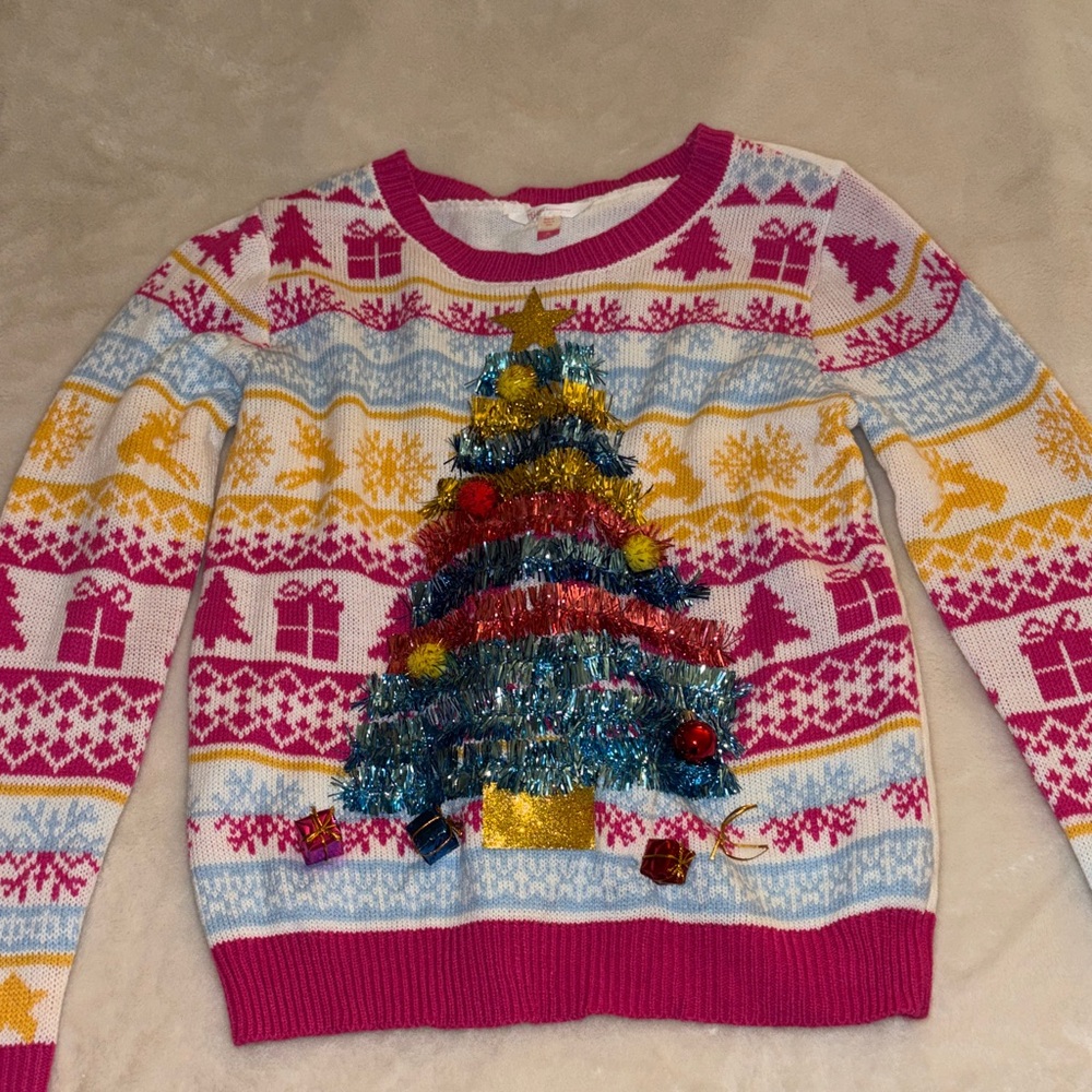No Boundaries Festive Christmas Sweater - Pink, Yellow, Blue, Red